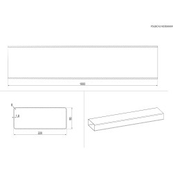 Electrolux M2CKCF05 Rohr rechteckige Form (220x90), 1 Mt (passend zu DMSL8350UO