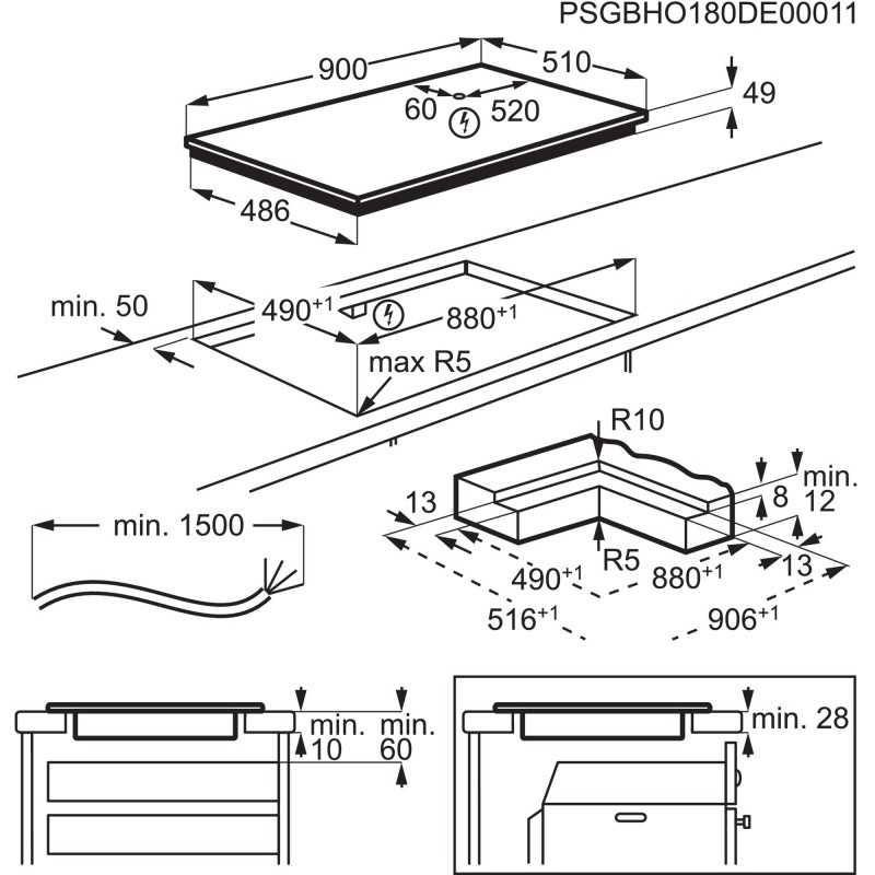 Electrolux GK906TSILO, Plan de cuisson à induction