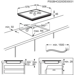 Electrolux GK58TSICN, Plan de cuisson à induction