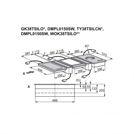 Electrolux GK38TSILO, Induktions-Kochfeld