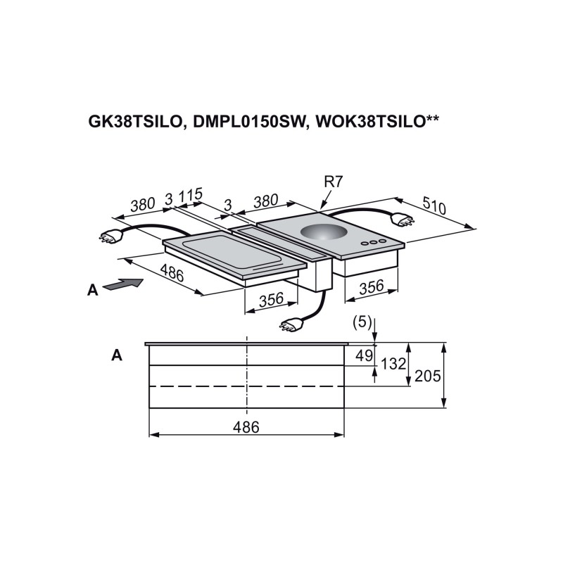 Electrolux GK38TSILO, Induktions-Kochfeld