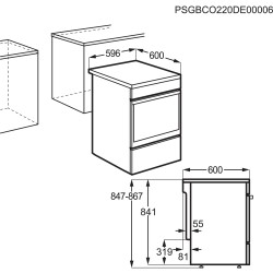 AEG FEHA6KV202, Cuisinière électrique indépendante