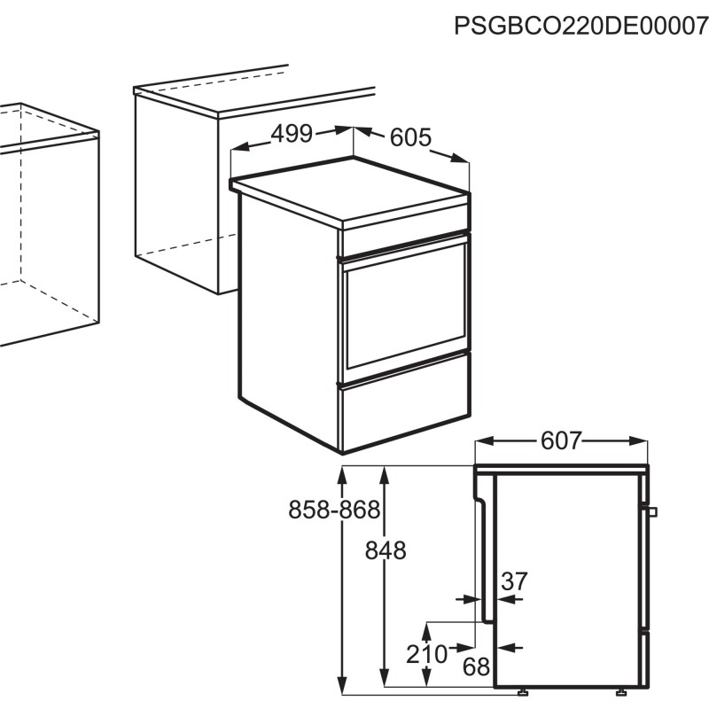 AEG FEHA5KV102, Cuisinière électrique indépendante