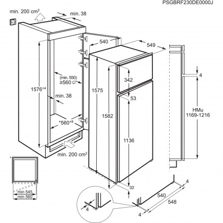 AEG AIK2683R, Combiné réfrigérateur-congélateur