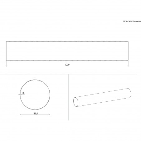 Electrolux M2CKCF07 Tube de forme ronde (D 150), 1 mt (adapté à DMSL8350UO