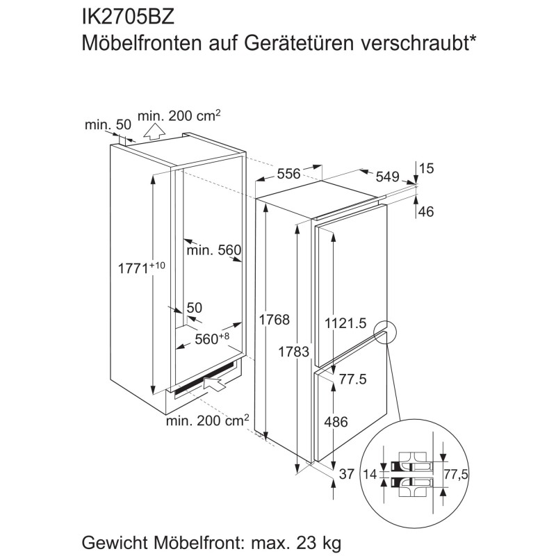 Electrolux IK2705BZL, Combiné réfrigérateur-congélateur