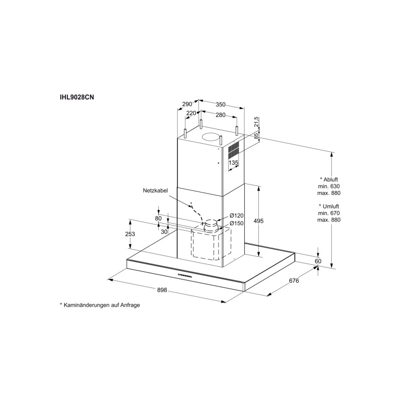 Electrolux IHL9028CN, Hottes design pour îlots de cuisson