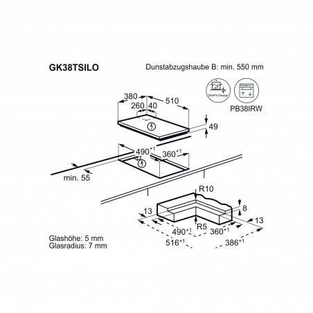 Electrolux GK38TSILO, Induktions-Kochfeld