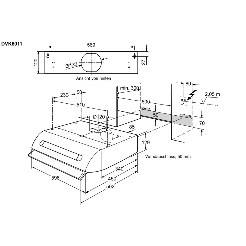 Electrolux DVK6011WE, Hottes encastrables