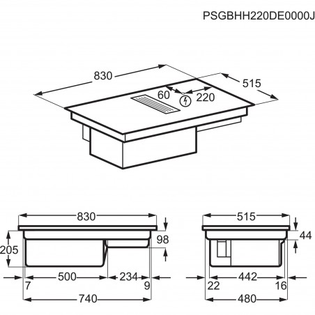 Electrolux DMGL8322UO, ComboHob