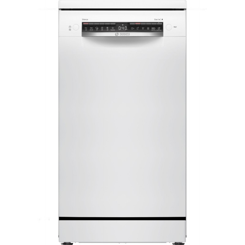 Bosch SPS4HKW49E, Serie 4, Freistehender Geschirrspüler, 45 cm, weiss