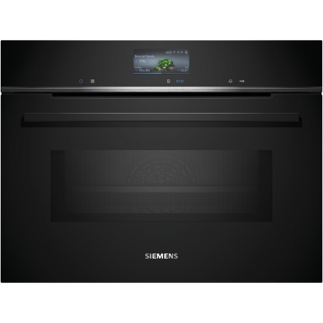 Siemens CM776GKB1, iQ700, Einbau-Kompaktbackofen mit Mikrowellenfunktion, 60 x 45 cm, Schwarz