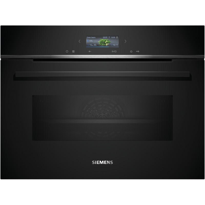 Siemens CM724G1B1, iQ700, Einbau-Kompaktbackofen mit Mikrowellenfunktion, 60 x 45 cm, Schwarz