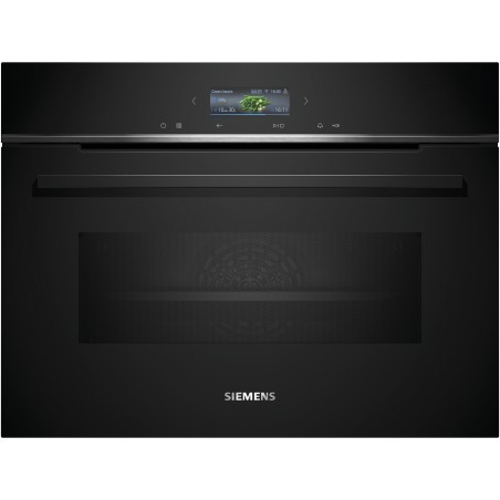 Siemens CM724G1B1, iQ700, Einbau-Kompaktbackofen mit Mikrowellenfunktion, 60 x 45 cm, Schwarz