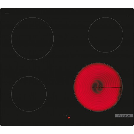 Bosch NKE611GA2E, Serie 4, Elektrokochfeld, 60 cm, Kochfeld Herd gesteuert, Schwarz, Rahmenlos aufliegend